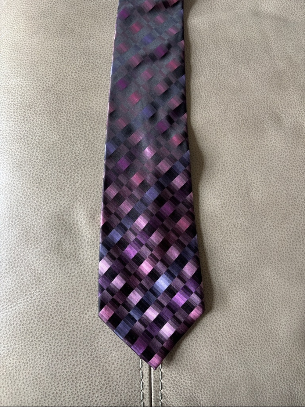 croft & barrow Purple and Black Checkered Men's Tie
